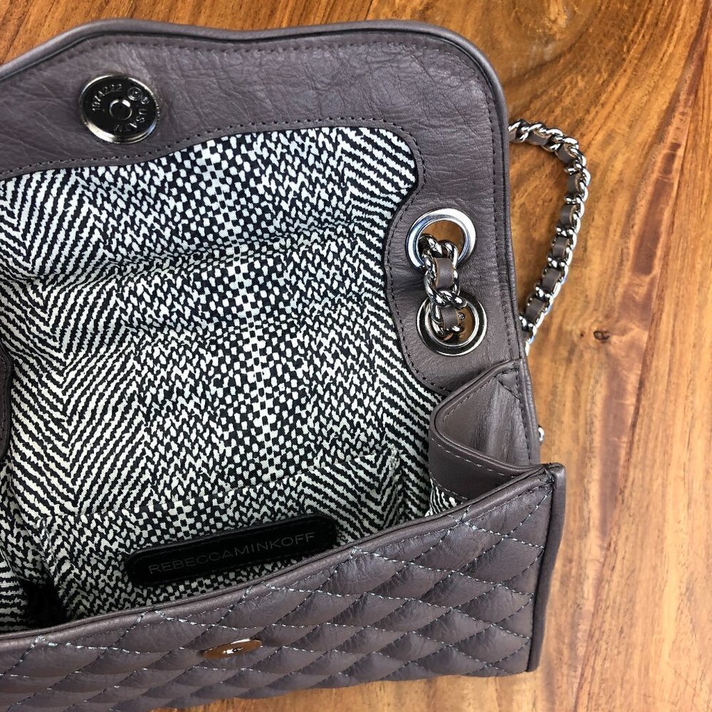 Rebecca Minkoff “Affair” Quilted Studded Grey Bag - Picture 10 of 12